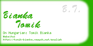 bianka tomik business card